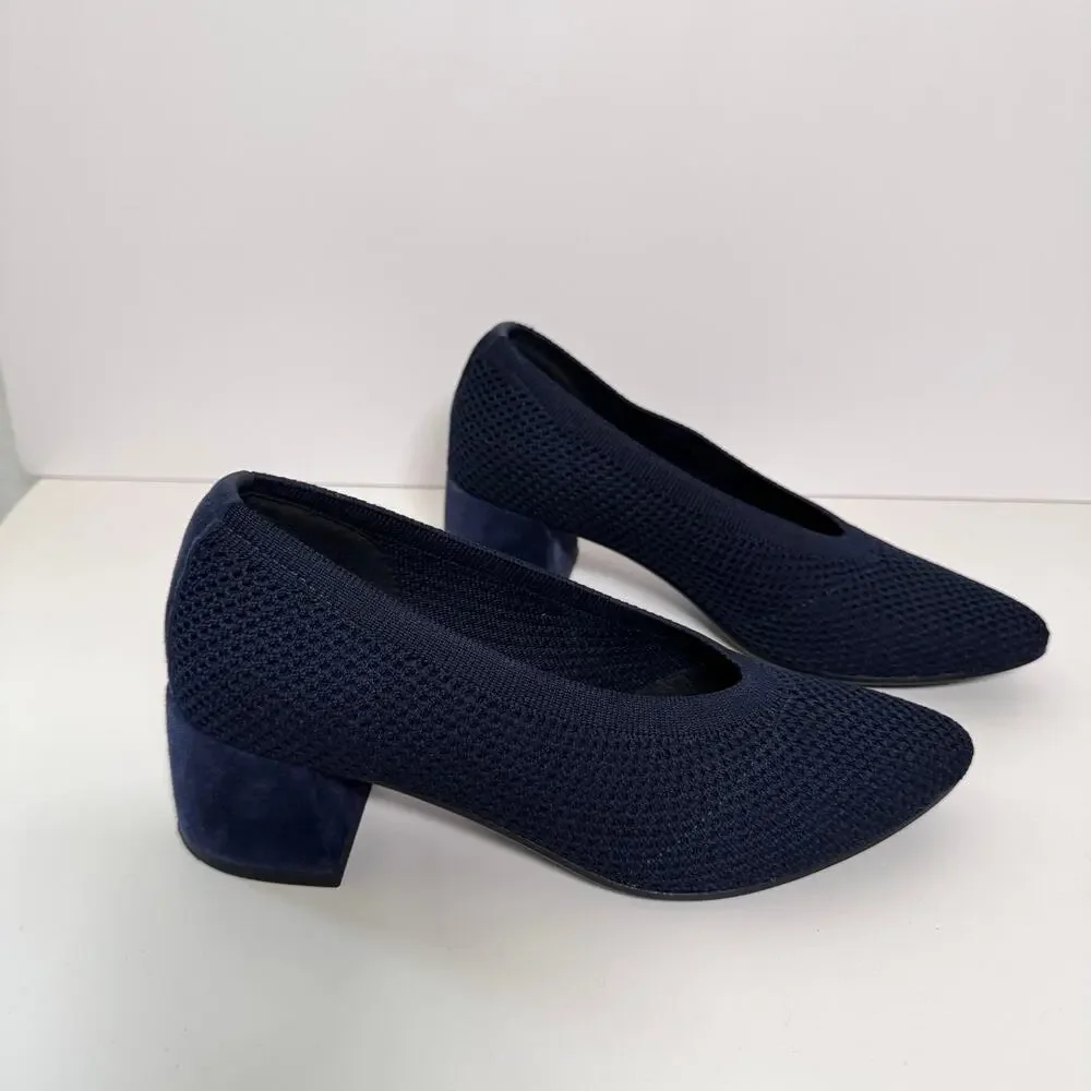 Eileen Fisher Womens Fabric Heel Shoes Size 6 Classic Office Neutral Blue